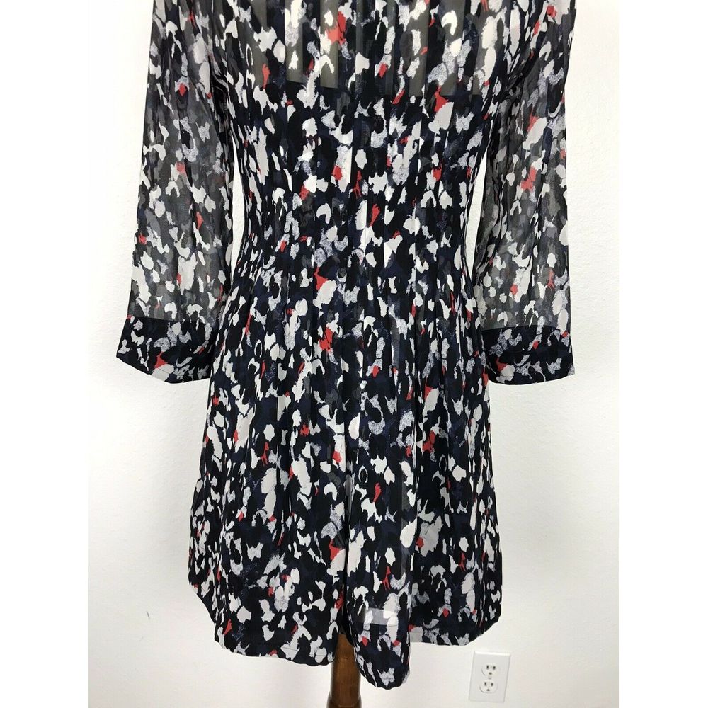 Club Monaco Delaynee Silk Sheer Pleated Dress - Picture 8 of 8